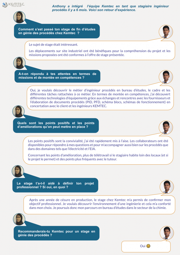 Stage Ingenieur Procedes